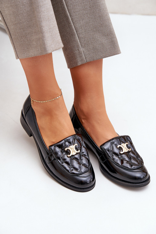 Leer Gelakte mocassins met gouden details Laura Messi 2927 zInart Leer Gelakte mocassins met gouden details Laura Messi 2927 zInart