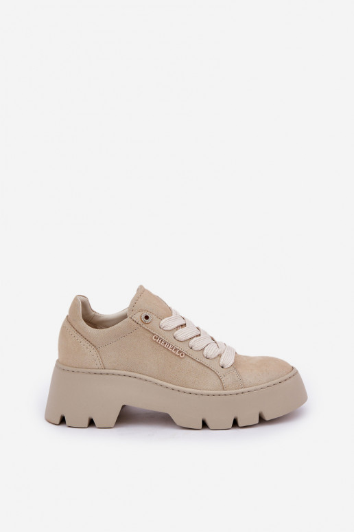 Sneakers model schoenen sportschoenen met platform CheBello 4632 gouden kleur Sneakers model schoenen sportschoenen met platform CheBello 4632 gouden kleur