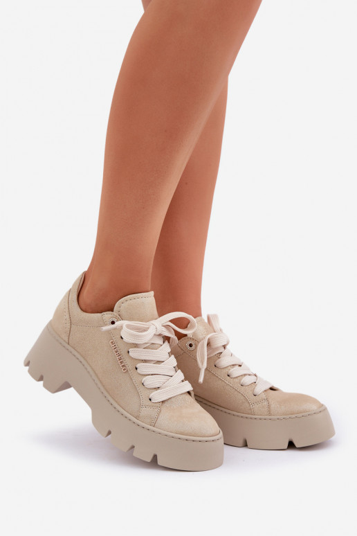 Sneakers Stilvollllschuhe Turnschuhe mit einer Plattform CheBello 4632 goldene Farbe Sneakers Stilvollllschuhe Turnschuhe mit einer Plattform CheBello 4632 goldene Farbe