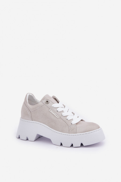 Chaussures modèle baskets baskets avec une plateforme CheBello 4632 couleur argent Chaussures modèle baskets baskets avec une plateforme CheBello 4632 couleur argent