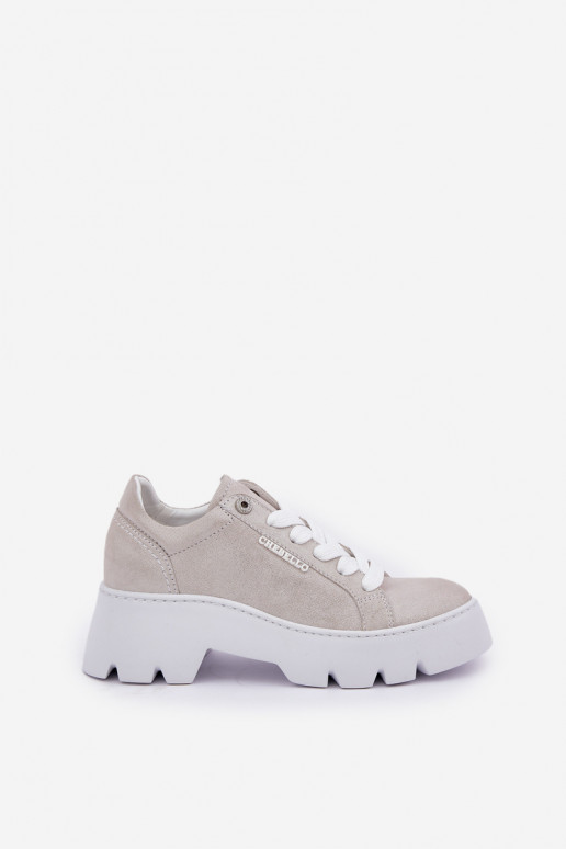 Chaussures modèle baskets baskets avec une plateforme CheBello 4632 couleur argent Chaussures modèle baskets baskets avec une plateforme CheBello 4632 couleur argent
