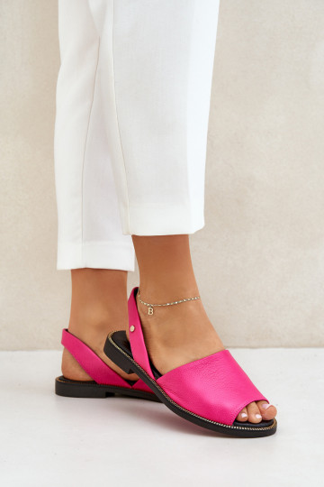 Mules en cuir Zazoo 40327 couleur rose