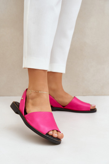 Mules en cuir Zazoo 40327 couleur rose 2