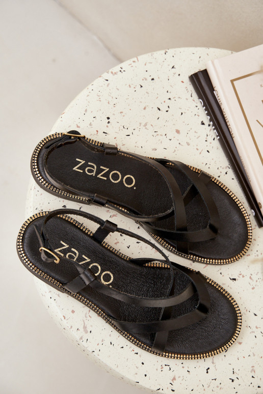 Leer Platte sandalenPrzeplatającymi Się Paseczkami Zazoo 40429 zInart Leer Platte sandalenPrzeplatającymi Się Paseczkami Zazoo 40429 zInart