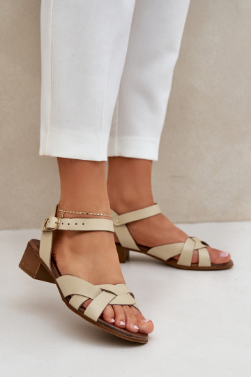 Sandales à talons fins pour femmes Zazoo 40372 couleur ivoire