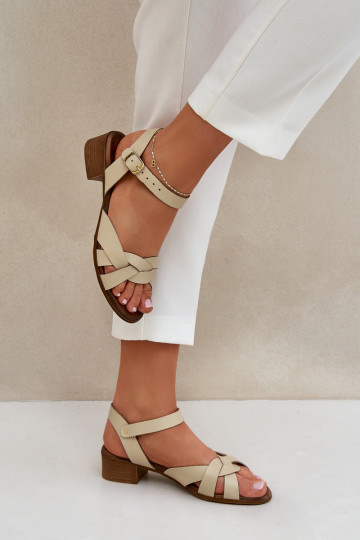 Damensandalen Ermöglicht Subtilm Obcasie Zazoo 40372 elfenbeinfarbe 2