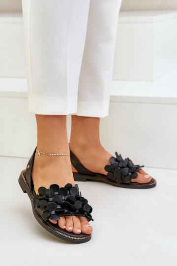 Sandales pour femmes avec des talons larges Zazoo 40425 couleur noire