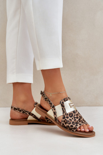 Zazoo 40385 Féminin Sandales pour femmes avec des motifs en fourrure de léopard marron 2