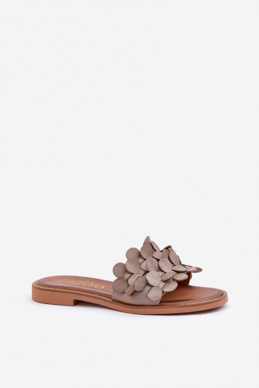 Zazoo 40381 Feminin Lederhausschuhe mit breiten Absätzen Tonfarbe Zazoo 40381 Feminin Lederhausschuhe mit breiten Absätzen Tonfarbe