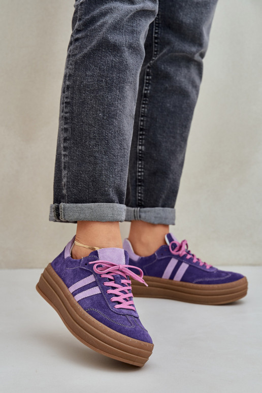 Zazoo N1068S4 Chaussures modèle baskets en daim avec une plateforme Sombrecouleur violet Zazoo N1068S4 Chaussures modèle baskets en daim avec une plateforme Sombrecouleur violet
