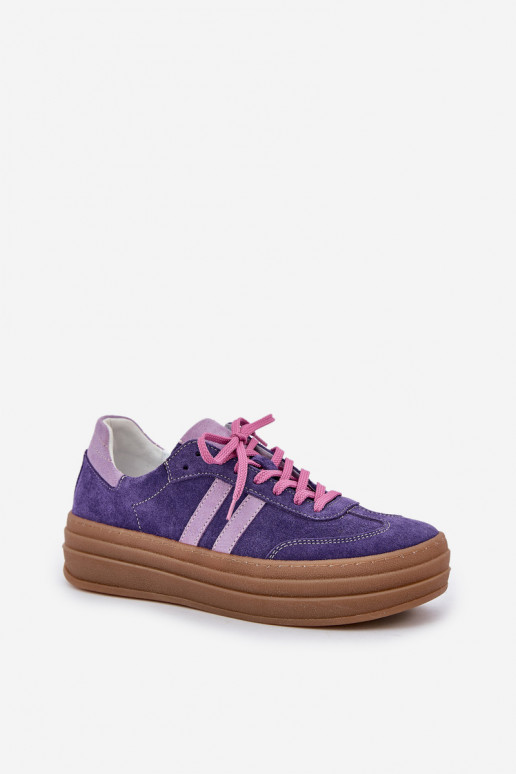 Zazoo N1068S4 Stilvollllschuhe aus INildleder-Sneakers mit einer Plattform Dunkellila Farbe Zazoo N1068S4 Stilvollllschuhe aus INildleder-Sneakers mit einer Plattform Dunkellila Farbe