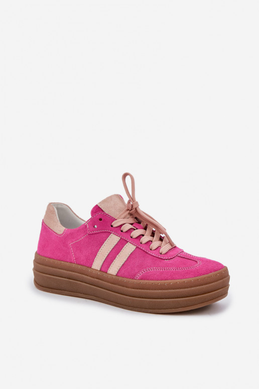 Zazoo N1068S4 Stilvollllschuhe aus INildleder-Sneakers mit einer Plattform pinke Farbe Zazoo N1068S4 Stilvollllschuhe aus INildleder-Sneakers mit einer Plattform pinke Farbe
