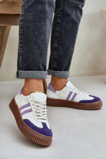 Zazoo N1068S6 Peau Faible Chaussures modèle baskets Féminin avec une plateforme couleur blanche 2