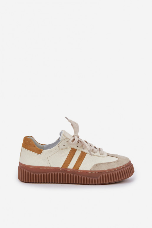 Zazoo N1068S6 Peau Faible Chaussures modèle baskets Féminin avec une plateforme beige Zazoo N1068S6 Peau Faible Chaussures modèle baskets Féminin avec une plateforme beige