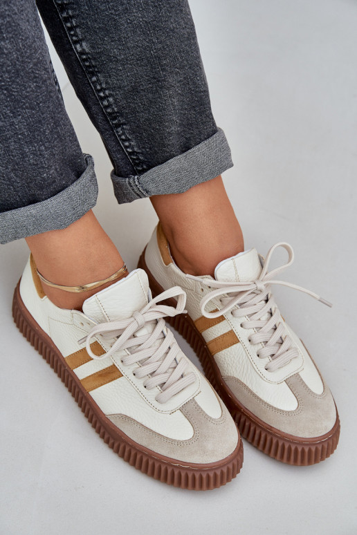 Zazoo N1068S6 Peau Faible Chaussures modèle baskets Féminin avec une plateforme beige Zazoo N1068S6 Peau Faible Chaussures modèle baskets Féminin avec une plateforme beige