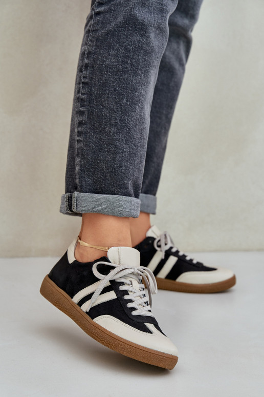 Zazoo N1068 Peau Faible Chaussures modèle baskets Féminin couleur noire Zazoo N1068 Peau Faible Chaussures modèle baskets Féminin couleur noire