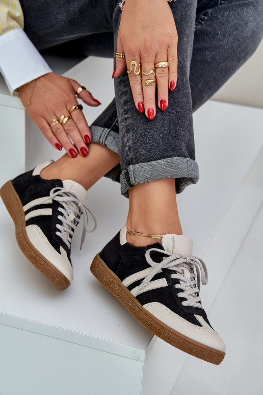 Zazoo N1068 Peau Faible Chaussures modèle baskets Féminin couleur noire Zazoo N1068 Peau Faible Chaussures modèle baskets Féminin couleur noire