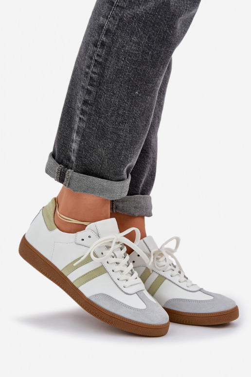 Zazoo N1068 Leer Laag Sneakers model schoenen Dames Initte kleur Zazoo N1068 Leer Laag Sneakers model schoenen Dames Initte kleur