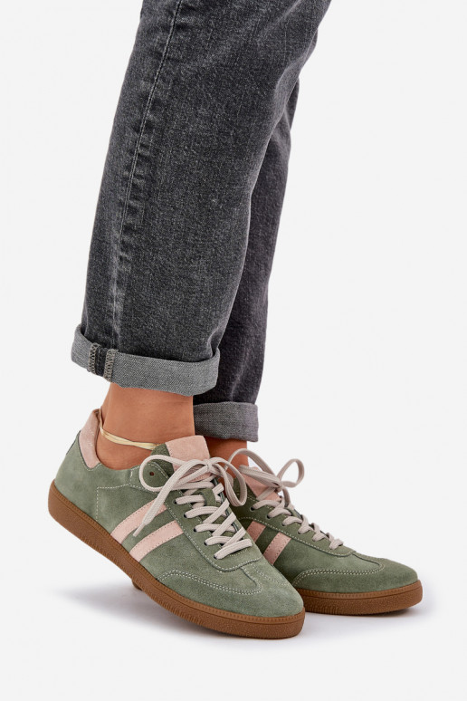 Zazoo N1068 aus INildleder Niedrig Sneakers Stilvollllschuhe Feminin grüne Farbe Zazoo N1068 aus INildleder Niedrig Sneakers Stilvollllschuhe Feminin grüne Farbe