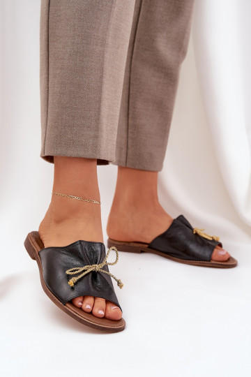 Leer gelijk aan Elegante stijl Slippers met linten LeInski 3572 zInart 2