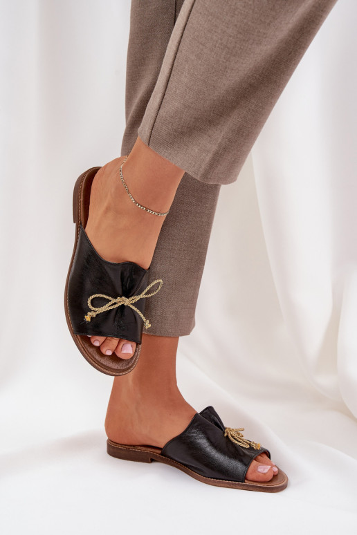 Leer gelijk aan Elegante stijl Slippers met linten LeInski 3572 zInart Leer gelijk aan Elegante stijl Slippers met linten LeInski 3572 zInart