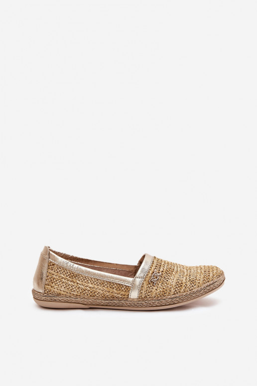 Style élégant Espadrilles en cuir Avec tresse Zazoo 10178 beige-couleur dorée Style élégant Espadrilles en cuir Avec tresse Zazoo 10178 beige-couleur dorée