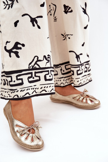 isocèle BallerinesActivéturalnej Skóry Zazoo 10179 couleur dorée 2