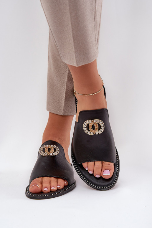 Eleganter Stil Lederhausschuhe Feminin mit Ornamenten Zazoo 3008 schZuarze Farbe Eleganter Stil Lederhausschuhe Feminin mit Ornamenten Zazoo 3008 schZuarze Farbe