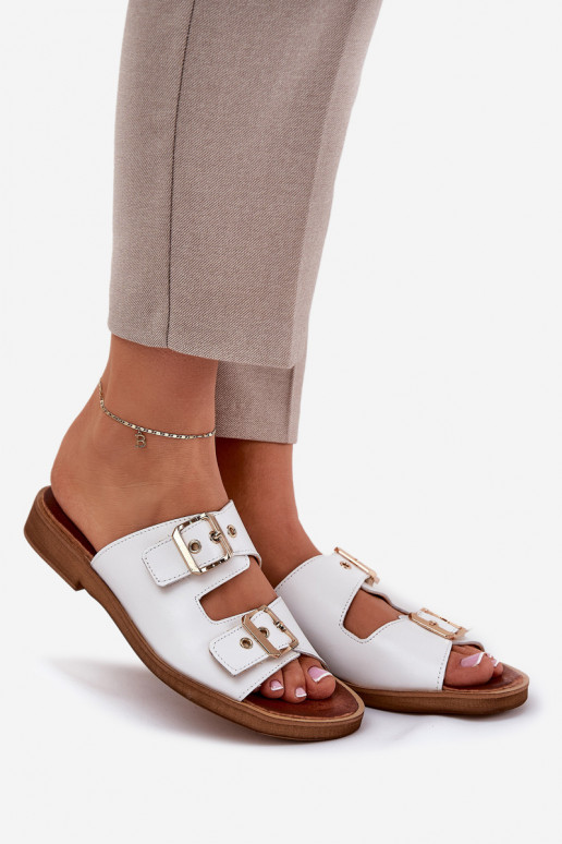 Leer gelijk aan Slippers met gespen Zazoo 3020 Initte kleur Leer gelijk aan Slippers met gespen Zazoo 3020 Initte kleur