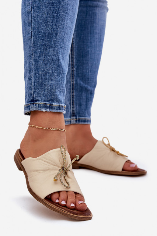 Zazoo 2659 Lederhausschuhe Feminin Beige Zazoo 2659 Lederhausschuhe Feminin Beige