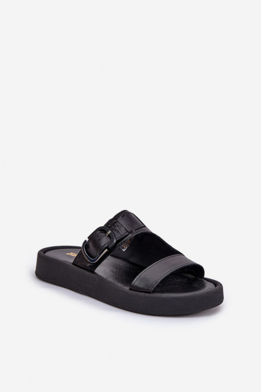 Lederhausschuhe Feminin mit einer Plattform Zazoo 3024 schZuarze Farbe Lederhausschuhe Feminin mit einer Plattform Zazoo 3024 schZuarze Farbe