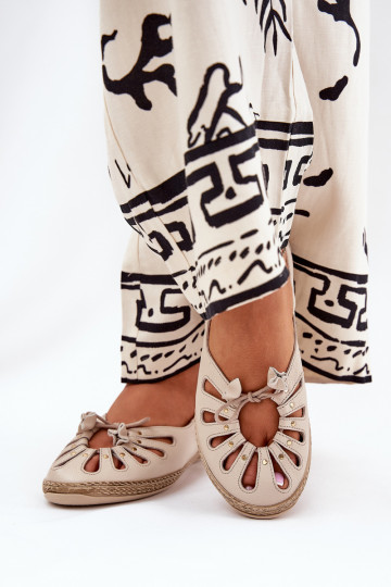 gleichschenklig BallerinasErmöglichtturalnej Skóry Zazoo 10179 Beige 2