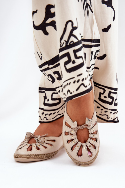 gleichschenklig BallerinasErmöglichtturalnej Skóry Zazoo 10179 Beige