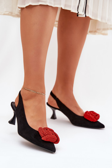 Chaussures en daim élégantes avec talons fins CheBello 4666 couleur noire