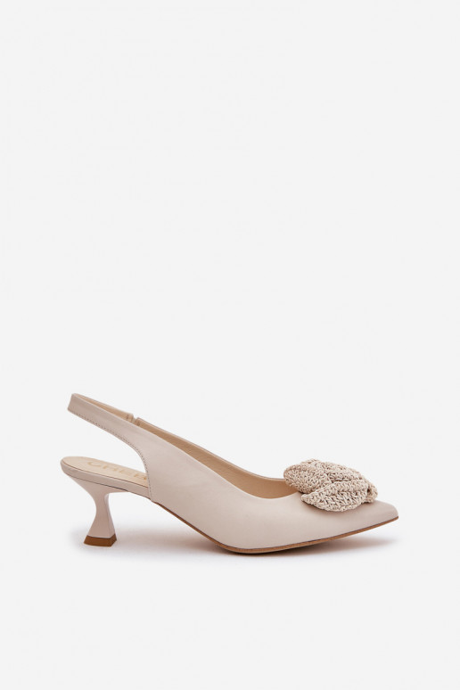 Peau Style élégant Chaussures avec des talons fins CheBello 4666 beige Peau Style élégant Chaussures avec des talons fins CheBello 4666 beige