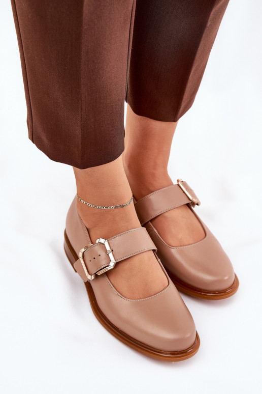 Leer schoenen Dames met gespen Laura Messi 2980 beige Leer schoenen Dames met gespen Laura Messi 2980 beige