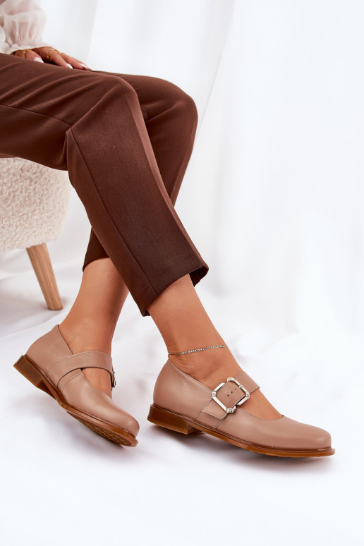 Leer schoenen Dames met gespen Laura Messi 2980 beige Leer schoenen Dames met gespen Laura Messi 2980 beige