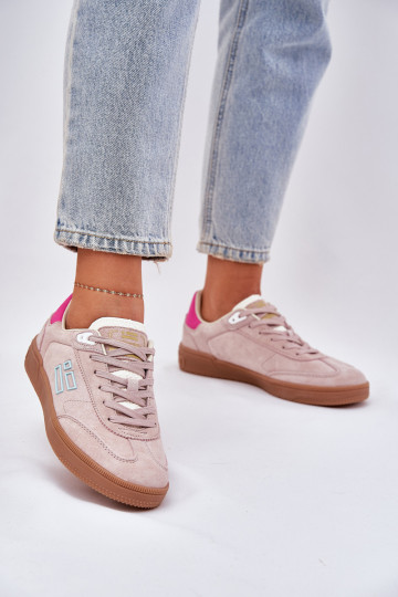 van suède sportschoenen Sneakers model schoenen Dames D.Franklin DFSH387005 roze 2