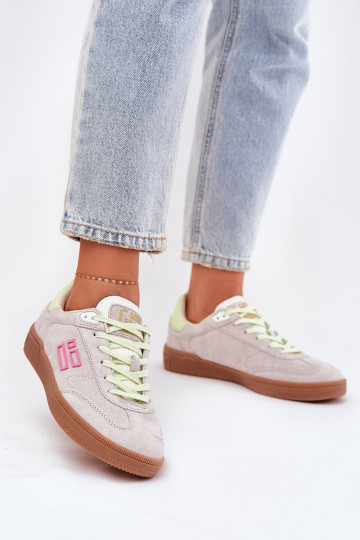 Wildleder Damen Sneakers D.Franklin DFSH387005 in hellweiß