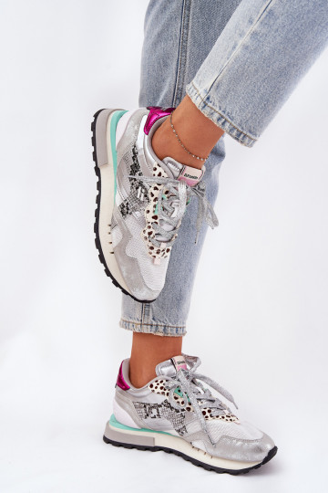 Sneakers model schoenen sportschoenen Dames D.Franklin DFSH378006 zilvere kleur