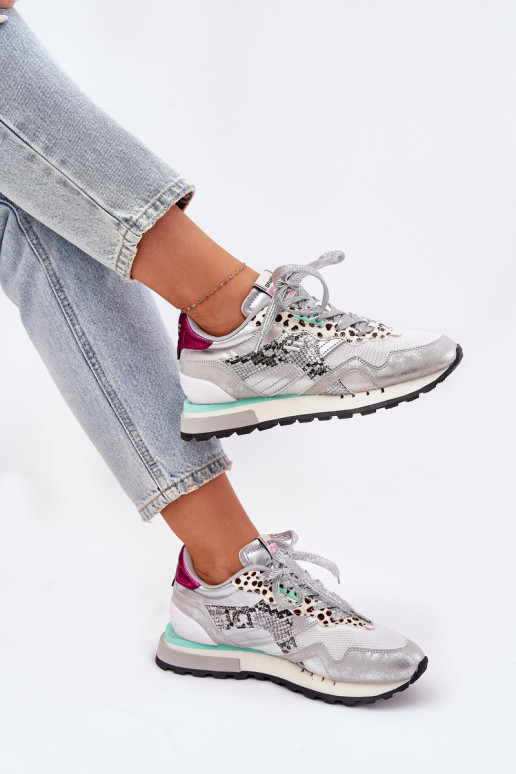 Sneakers model schoenen sportschoenen Dames D.Franklin DFSH378006 zilvere kleur Sneakers model schoenen sportschoenen Dames D.Franklin DFSH378006 zilvere kleur