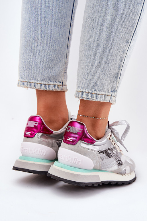 Sneakers model schoenen sportschoenen Dames D.Franklin DFSH378006 zilvere kleur Sneakers model schoenen sportschoenen Dames D.Franklin DFSH378006 zilvere kleur