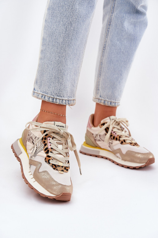 Sneakers model schoenen sportschoenen Dames D.Franklin DFSH378006 gouden kleur Sneakers model schoenen sportschoenen Dames D.Franklin DFSH378006 gouden kleur