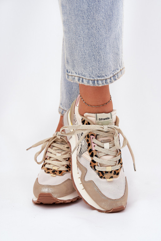 Sneakers model schoenen sportschoenen Dames D.Franklin DFSH378006 gouden kleur Sneakers model schoenen sportschoenen Dames D.Franklin DFSH378006 gouden kleur