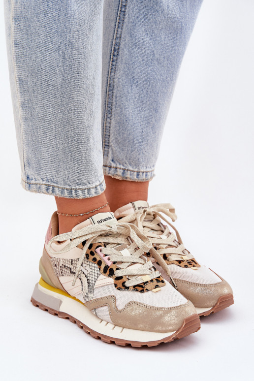 Sneakers model schoenen sportschoenen Dames D.Franklin DFSH378006 gouden kleur Sneakers model schoenen sportschoenen Dames D.Franklin DFSH378006 gouden kleur