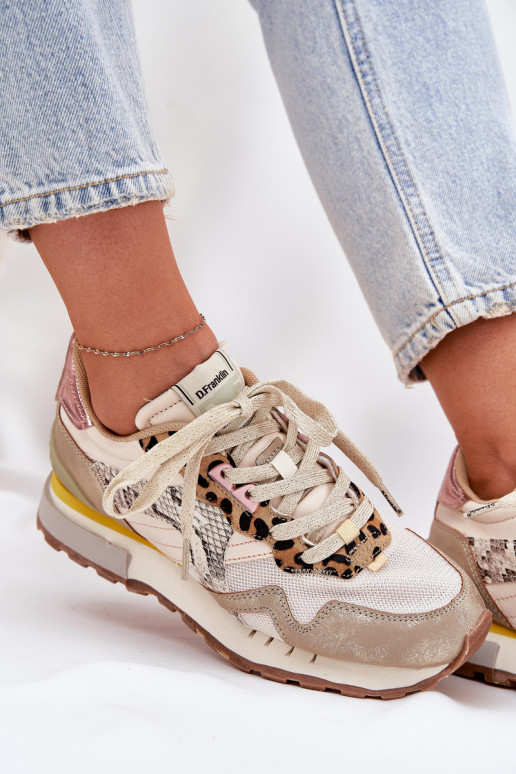Sneakers model schoenen sportschoenen Dames D.Franklin DFSH378006 gouden kleur Sneakers model schoenen sportschoenen Dames D.Franklin DFSH378006 gouden kleur
