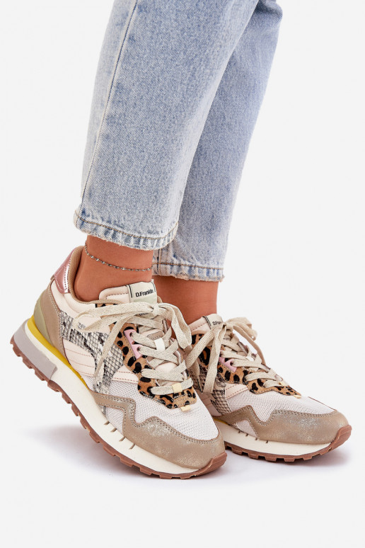 Sneakers model schoenen sportschoenen Dames D.Franklin DFSH378006 gouden kleur Sneakers model schoenen sportschoenen Dames D.Franklin DFSH378006 gouden kleur