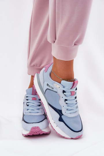 van suède Eenvoudig sportschoenen Dames Big Star RR274236 HI-POLY SYSTEM blauIn 2