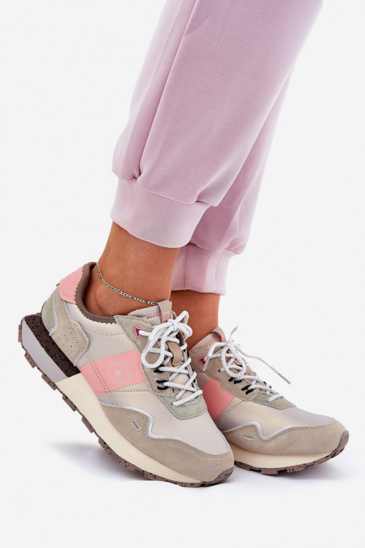 van suède Sneakers model schoenen Dames Big Star RR274243 HI-POLY SYSTEM grijs-roze van suède Sneakers model schoenen Dames Big Star RR274243 HI-POLY SYSTEM grijs-roze