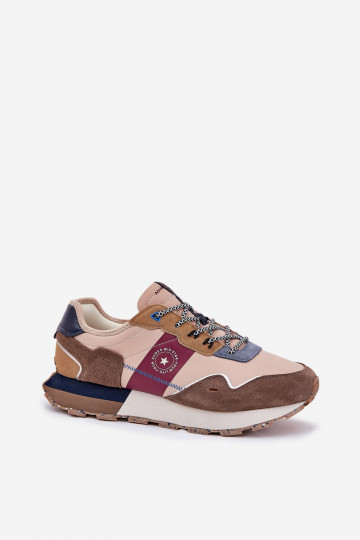 Baskets en daim pour hommes avec plateforme Big Star RR174475 Hi-Poly System couleur sable